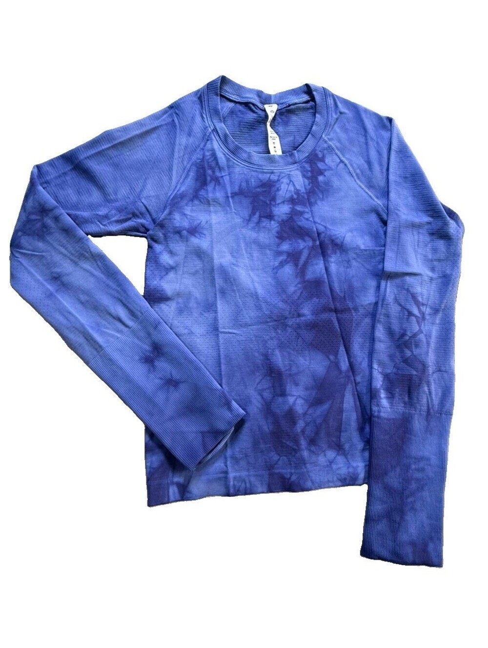 lululemon Top Womens 2 Blue Crew Neck Long Sleeve Yoga Athletic Stretch Knit